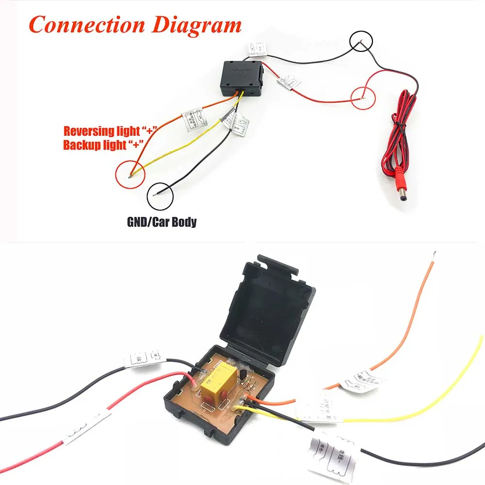 VKAUTO RCA Rear View Camera Plus Timer Relay Delay Filter for 5 Inch MIB Conversion Cable Adapter Replacement Accessories