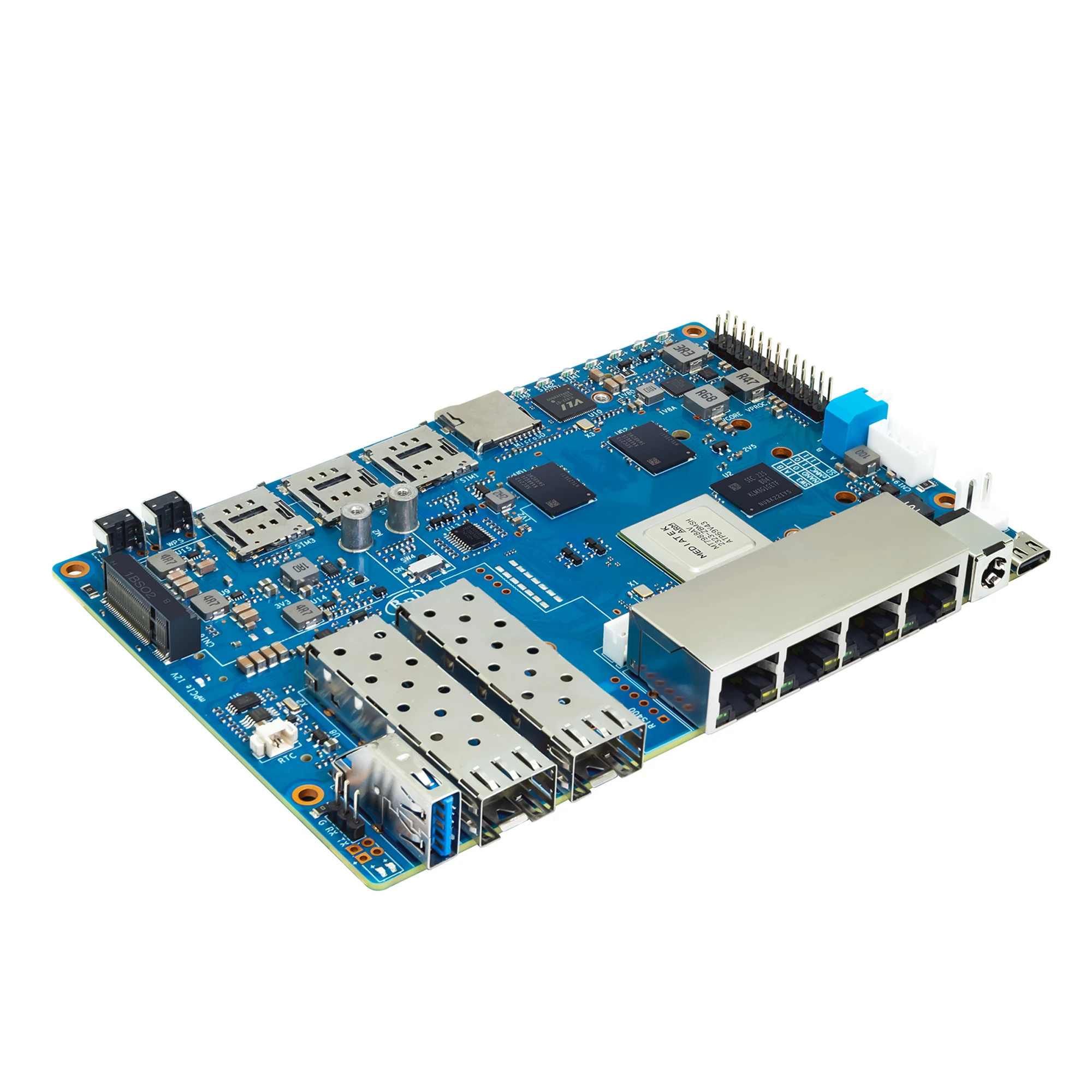 ٳ  BPI-R4 Ʈ(̽ ) MediaTek MT7988A(Filogic 880)  ھ Arm Corex-A73 4GB DDR4 8GB eMMC Openwrt  