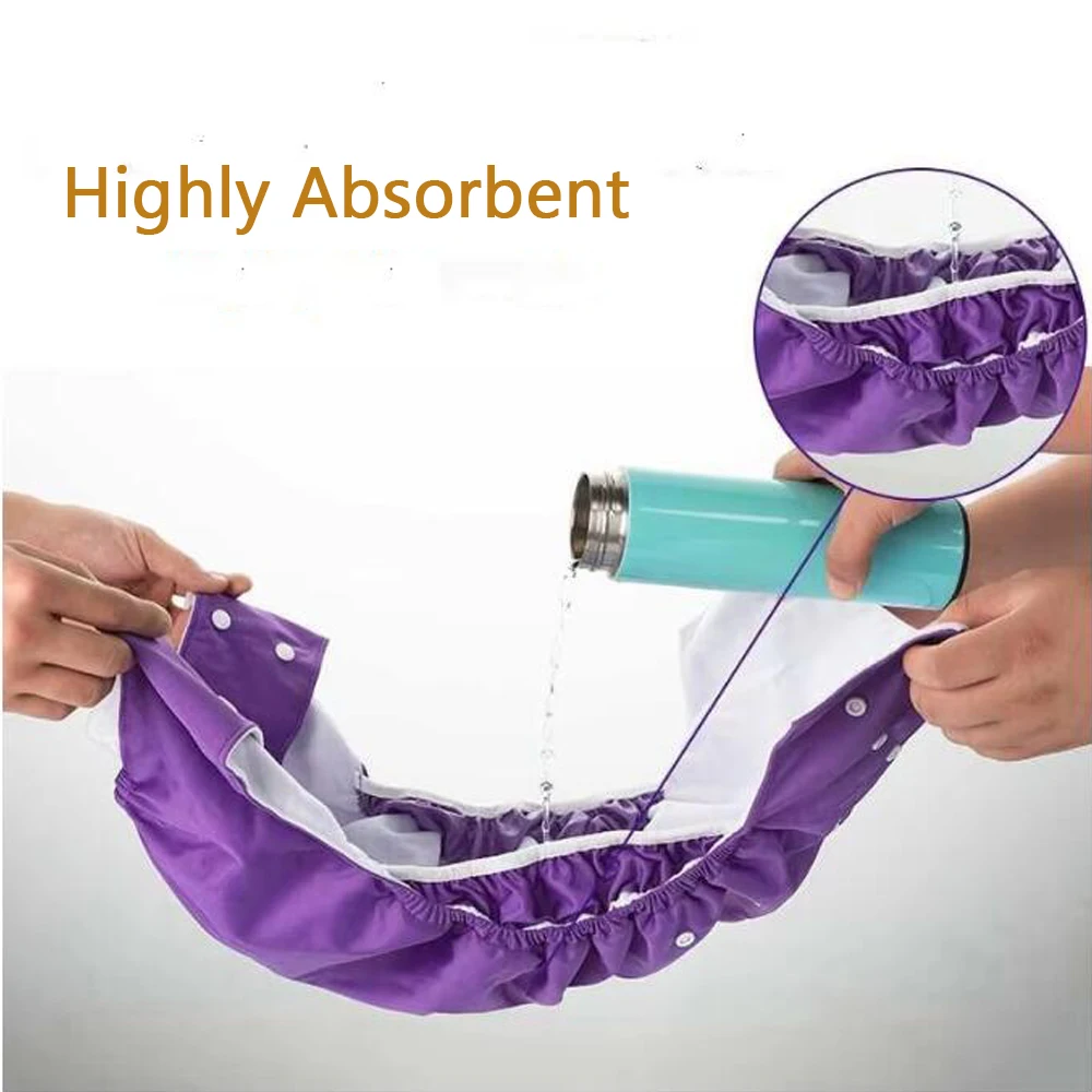 Waterproof Diapers Washable Reusable Adult Elderly Cloth Diapers Panties Pocket Nappies for Elderly Disabled Incontinence Pants - 2