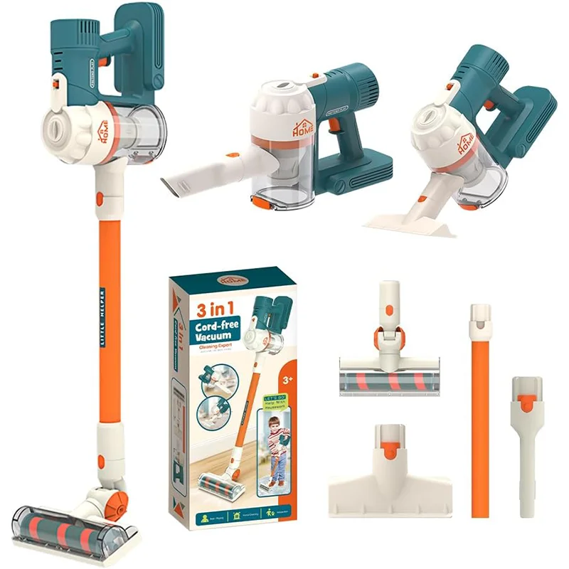 Play House Toy Vacuum Cleaner Set Vacuum Cleaner Light Realistic Sounds Cordless Toddler Cleaning Set Suction Toys Kids vacuum cleaner toy,cleaning toys,children pretend play toys