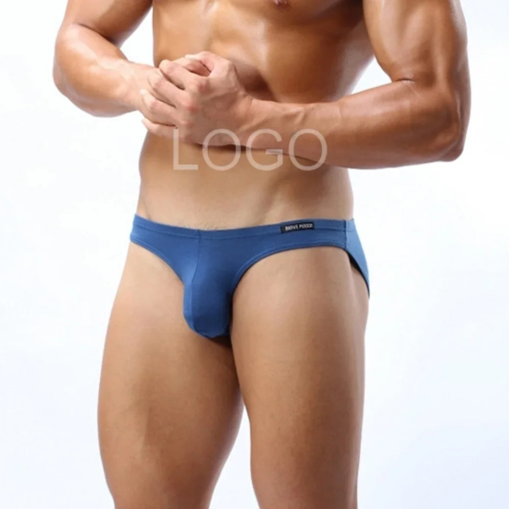 Men's underwear cotton sexy front convex men's briefs comfortable breathable elastic bag hip quality cotton underwear