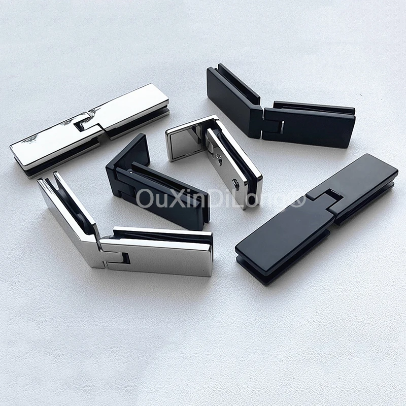 

2PCS Rectangular Inelastic Stainless Steel Bathroom Glass Door Hinges Shower Room Door Clamps Glass Door Clips Hardware GF932