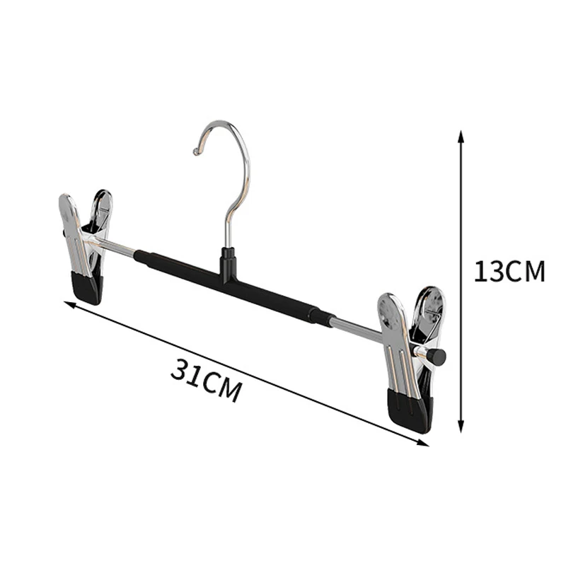 1PCS Windproof Metal Hanger For Clothes Home Pants Coat Non-slip Drying Hangers With Adjustable Clips Closets Storage Organizer 6