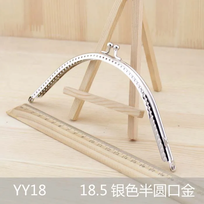 Square semicircle Glossy Silver Basic Metal Purse Frame Kiss Clasp Lock DIY Bag Accessories 6.5/8.5/10.5/12.5/15/18CM 10 Pcs/Lot jewelry making supplies,craft supplies,doll handmade accessories
