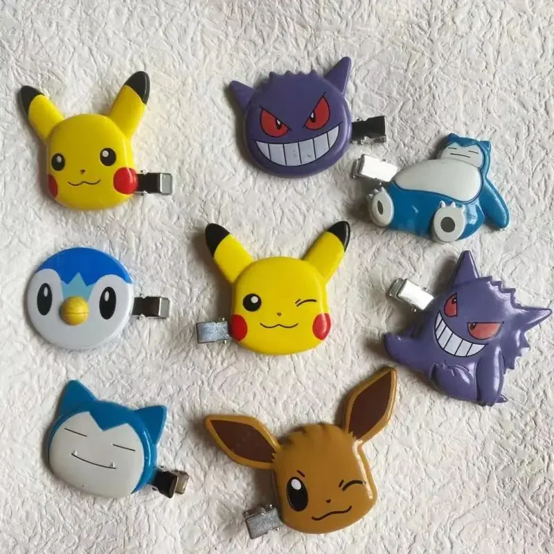 

Pokemon Anime Kawaii Pikachu Gengar Snorlax Children Girl Hairpin Bb Clip Barrettes Headband Cute Kids Hair Accessories Gift