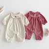2025 New Autumn 0-24M Children Clothes Infant Baby Girls Jumpsuit Long Sleeved Corduroy Embroidery Toddler Baby Girl Romper