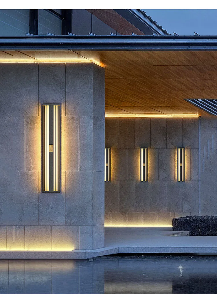 Description Picture 6 of itemModern Minimalist 3 Color Dimmable LED Wall Lamp Waterproof AC110V 220V Stainless Steel Porch Light For Outdoor Villa Lighting