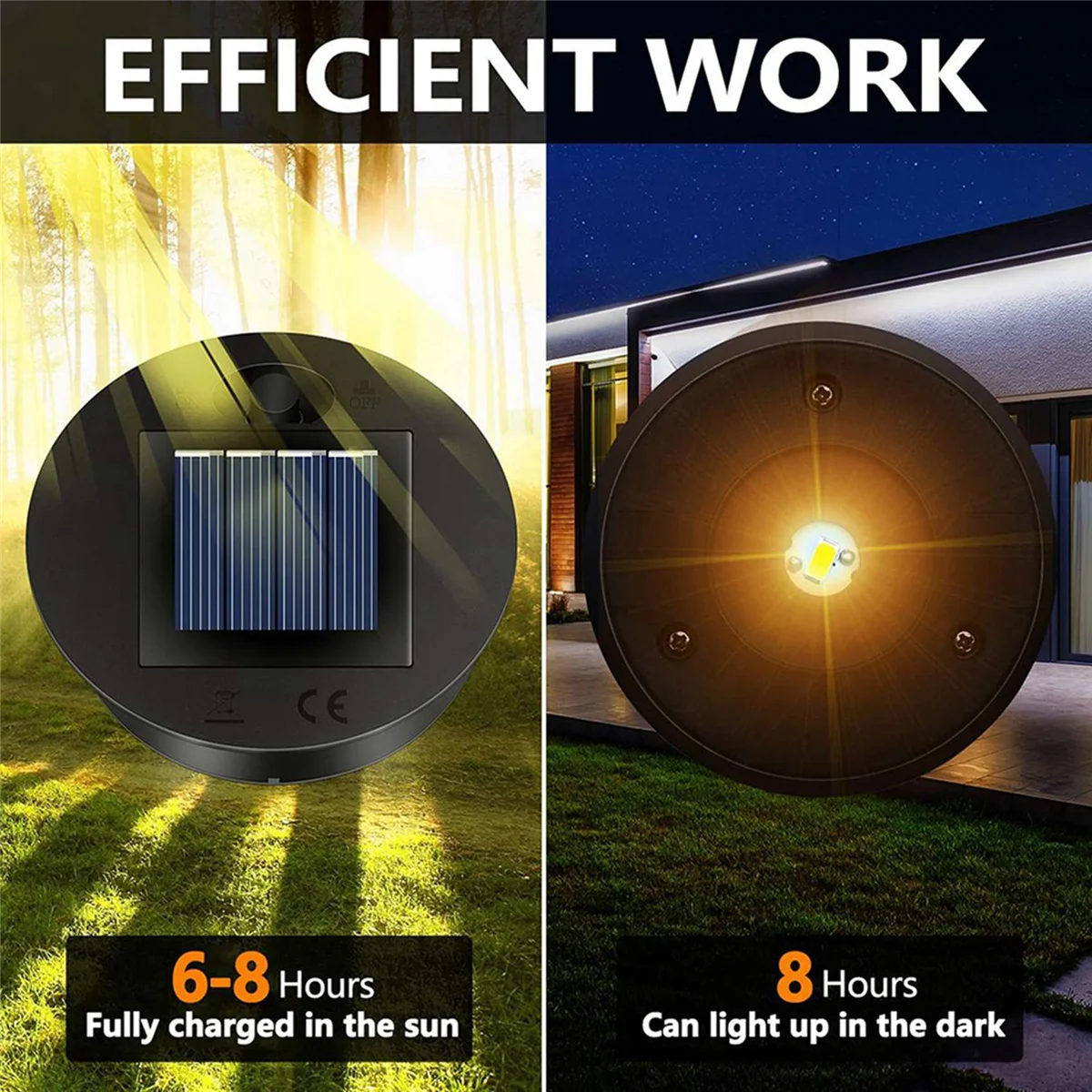 A10I 10팩 교체용 태양광 부품(상단 크기 2.76인치, 하단 크기 2.36인치), 7루멘 따뜻한 흰색 LED 방수