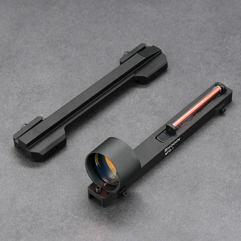 Red Dot Sight Rifle Scope Holographic Collimator Shooin Optics RIB Collimator Sight Solar Power Fiber Reflex With 20mm Extended Mount Base
