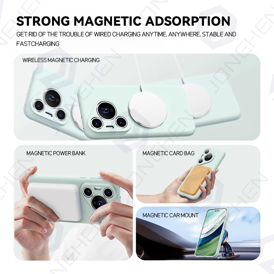 Liquid Silicone Shockproof Magnetic Phone Case - Soft Touch & Durable Protection
