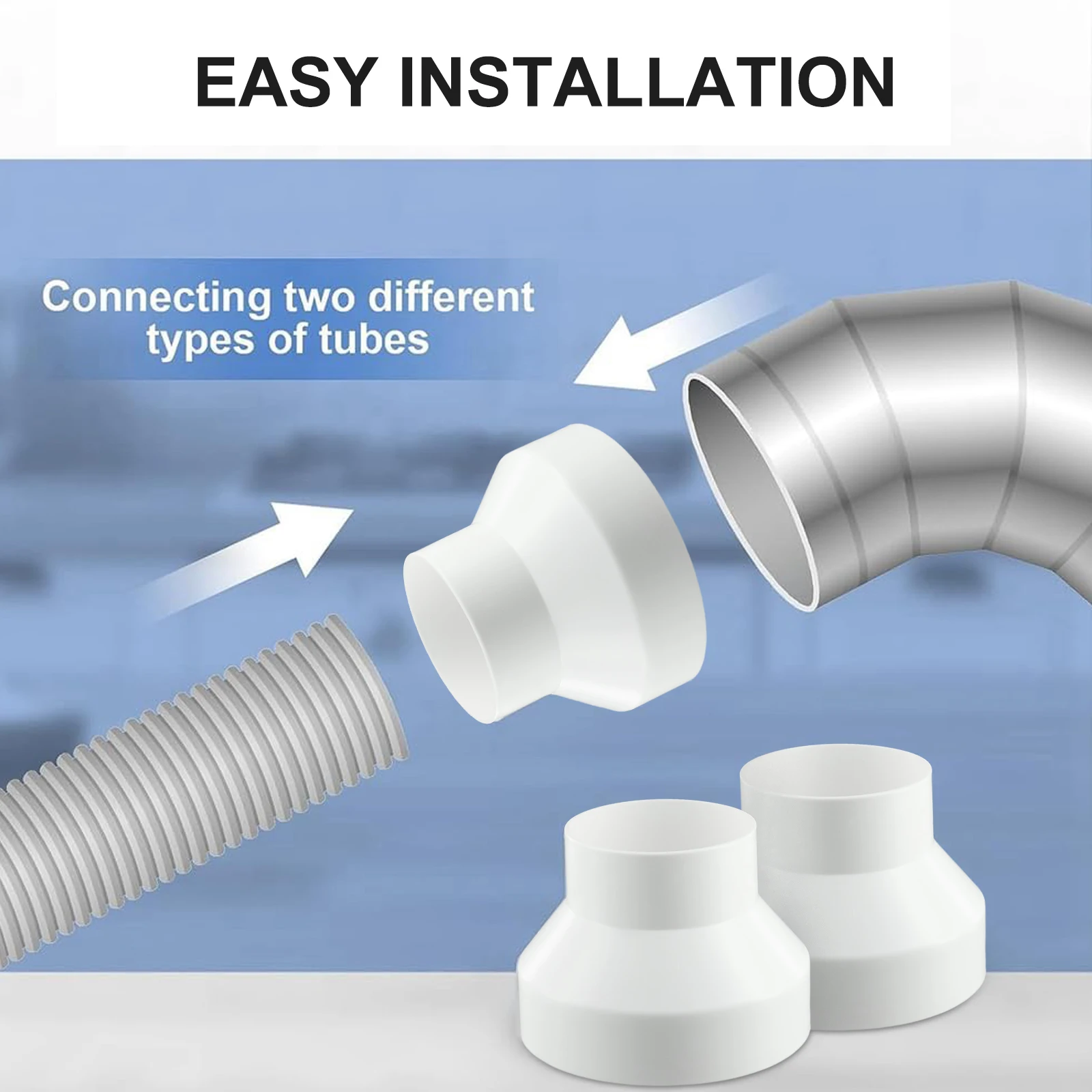 Ventilation Duct Pipe Adapter, 6&rdquo; To 4&rdquo; Ducting Reducer Increaser Cone For Grow Tent Bathroom Kitchen Ventilation Systems