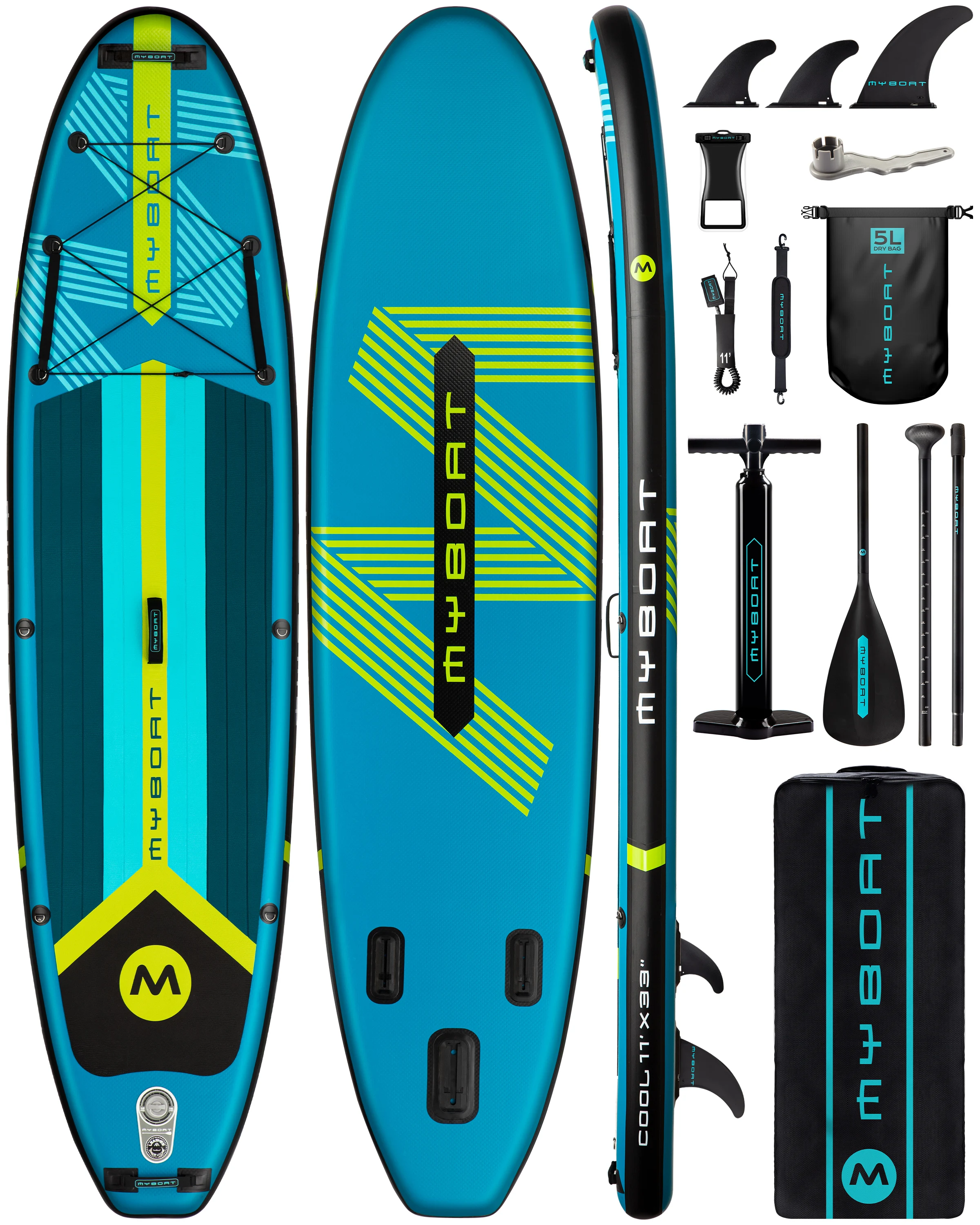 короткие ласты aqquatix extra fins aq swe 0015 31 bl 00 Myboat Waterproof Extra Wide Inflatable Board 11'6