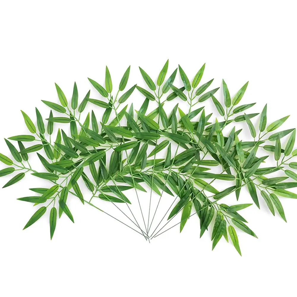 20 Stück/Lot Langlebige Dekorationen für Hochzeiten, Garten und Zuhause, Zweige, Pflanzenblätter, Bambusblätter aus Seidenstoff – Detail 4