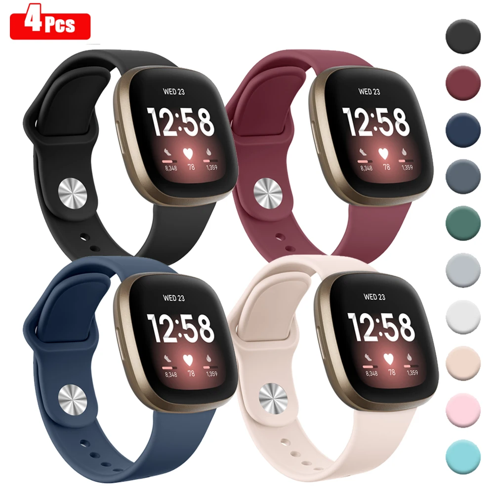 4 Pz/Lotto Cinturino In Silicone Morbido Per Cinturino Fitbit Versa/Versa 2/Versa 3/Versa 4 Band Per Cinturino Fitbit Versa Lite Versa2