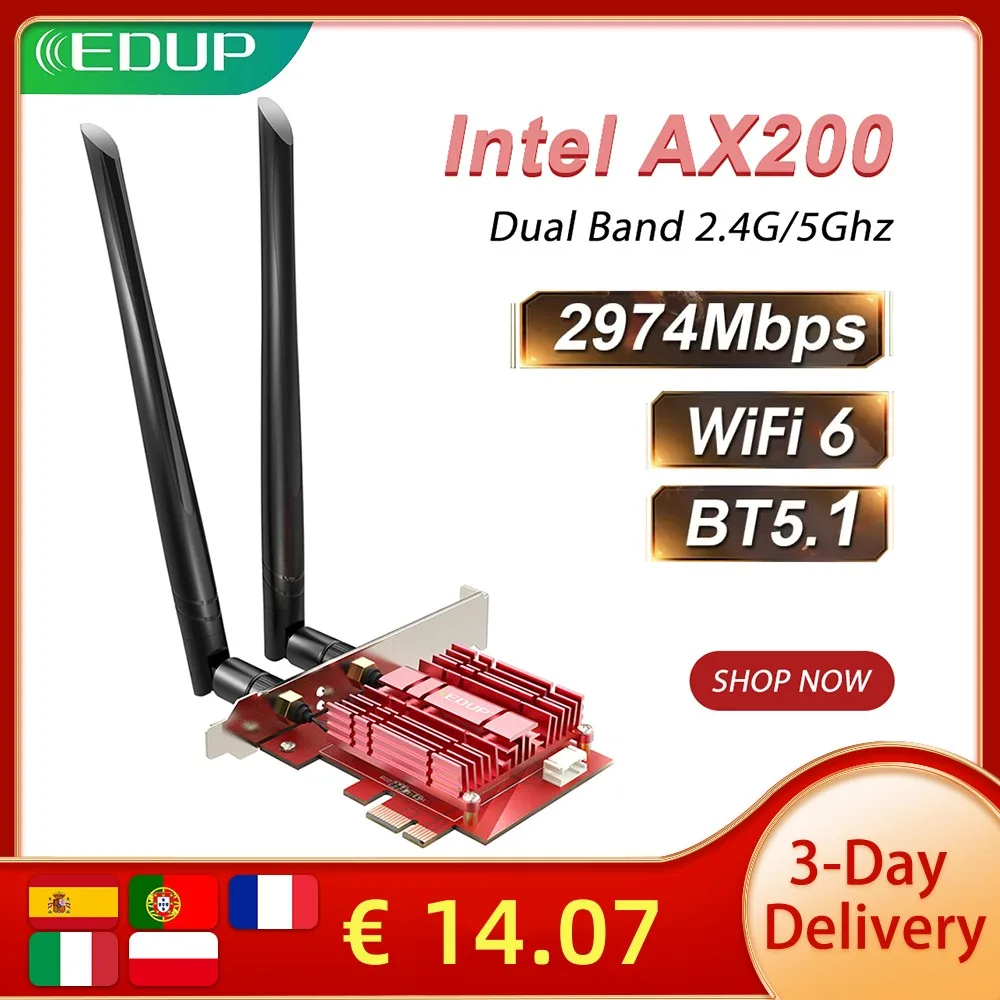 3000mbps Wifi 6 Wireless Ax200 Pcie Wifi Card Intel Ax200 Wifi 6