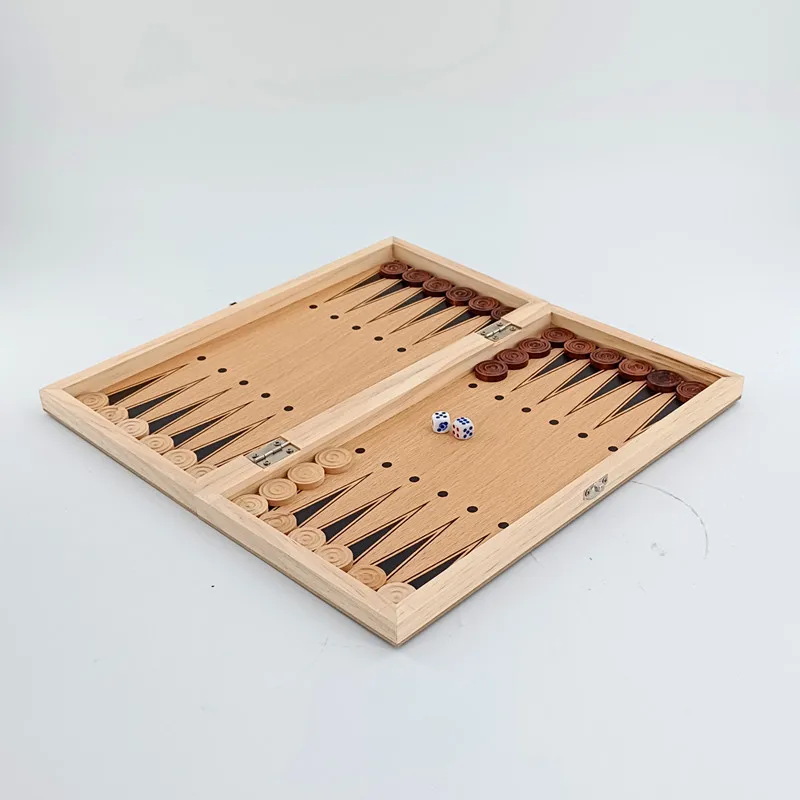24/29/34/39cm 3 in 1 Large Chess Board Folding Wooden Portable Chess Game Board Chekers Backgammon Chessboard For Kids Adults