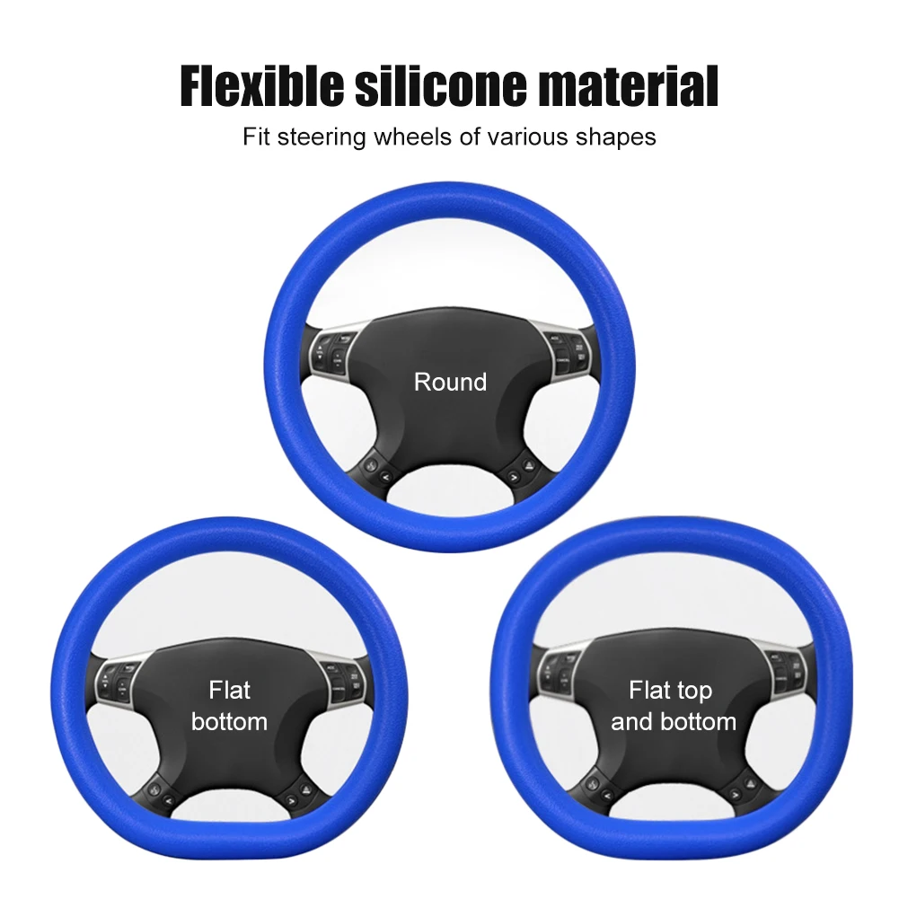 Universal Car Silicone Steering Wheel Cover Elastic Non-Slip For 36-40cm Steering Wheel Car Decor Accessories