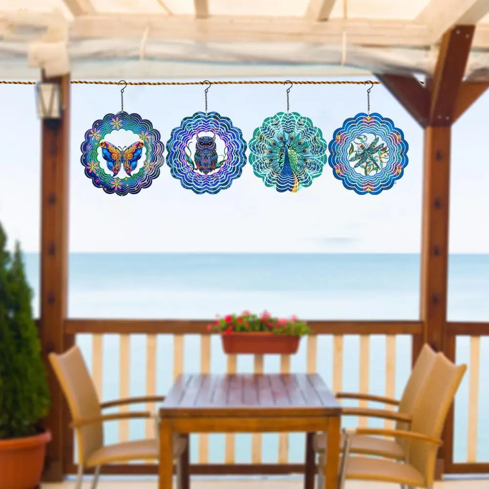 

Металлический Спиннер для патио, подвесной орнамент, 3d украшение для дома и улицы, окна, сада, двора, крыльца