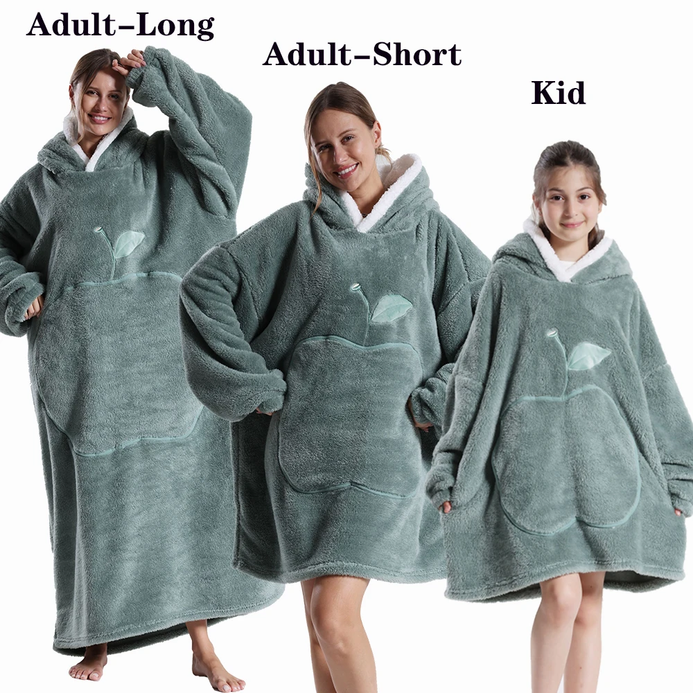 Shamdon Home Collection Coperta con Cappuccio Oversize per Donne Uomini Adulti - Extra Lunga Calda e Morbida Coperta Indossabile con Cappuccio per Coccole Felpa, Regali per Natale Compleanno