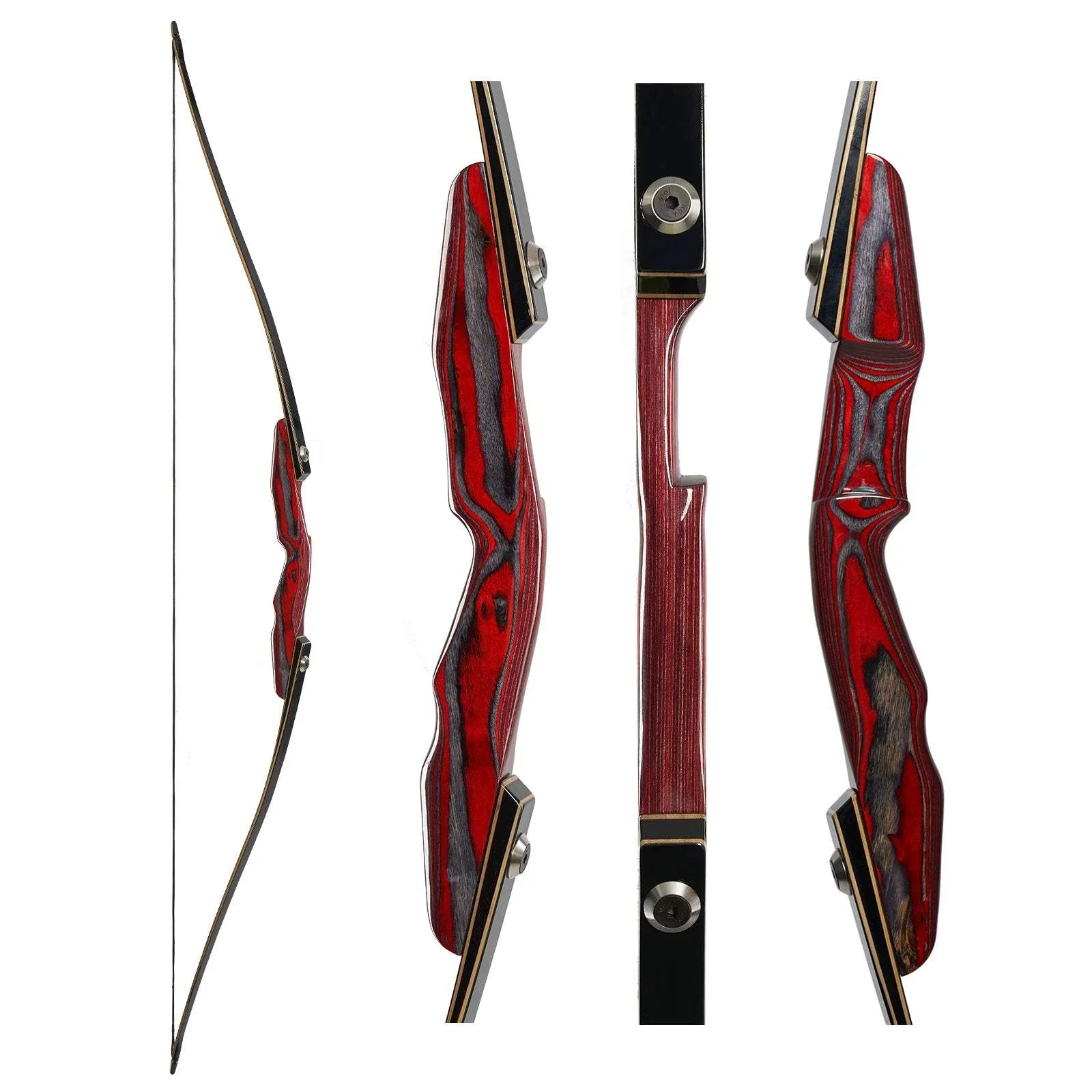 

Toparchery 25-50lbs Archery Traditional Wood Longbow 62inch Takedown Recurve Laminated Bow for Right Hand