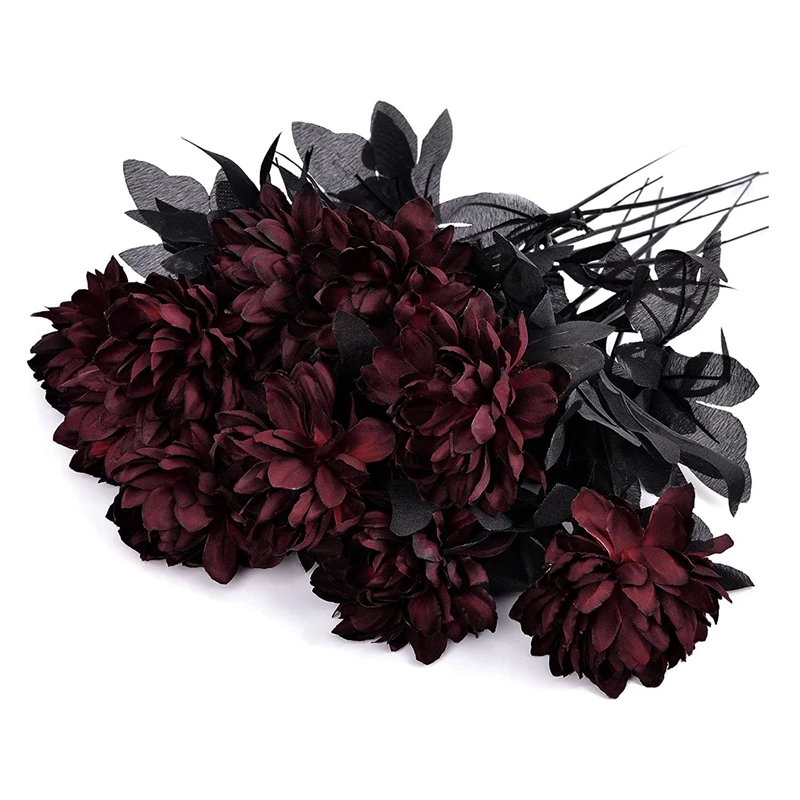 10 Pack Artificial Silk Dahlia Bouquet Fake Flower Floral Arrangements