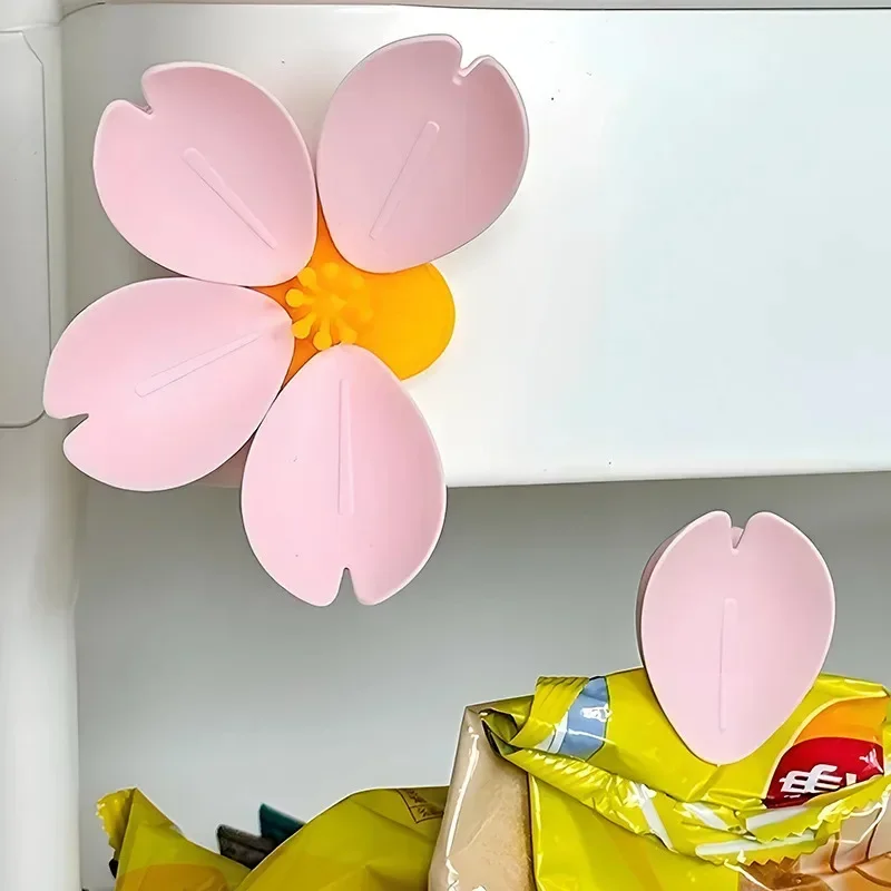 자석 벚꽃 밀봉 클립 식품 봉투 실러 냉장고 자석 스티커 주방 간식 보관 귀여운 사쿠라 신선도 유지 정리함