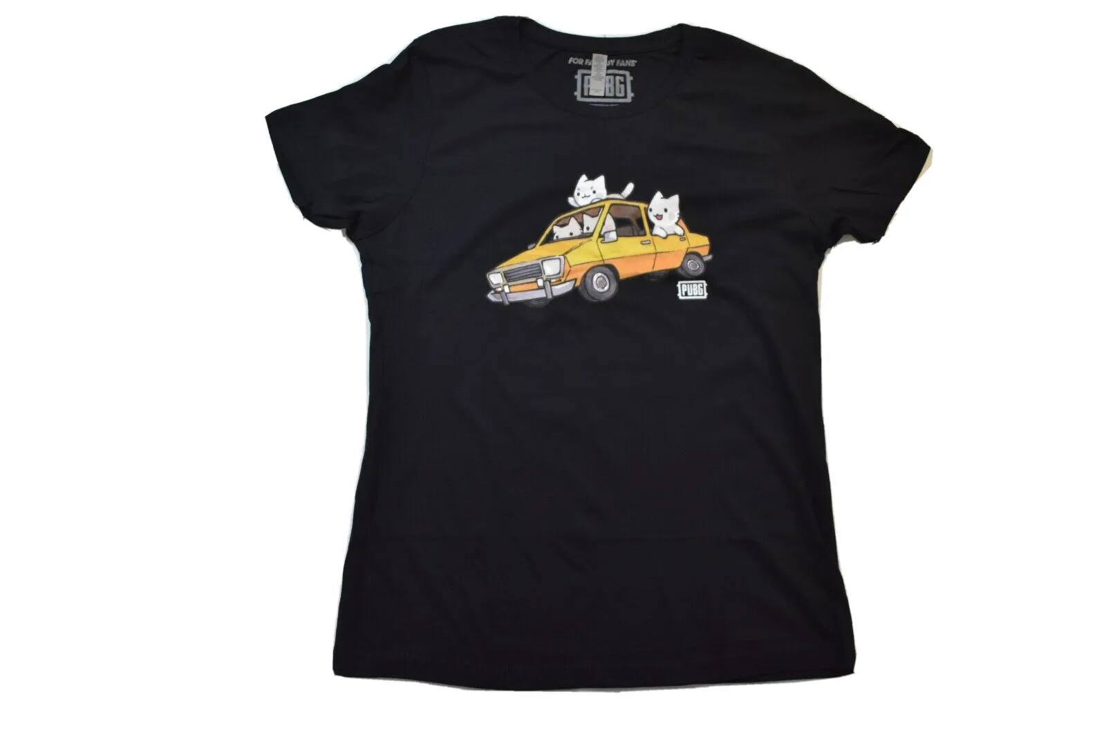 Pubg Womens Cats Kittens In Car Funny Black Shirt New M, L, 2Xl Maniche Lunghe