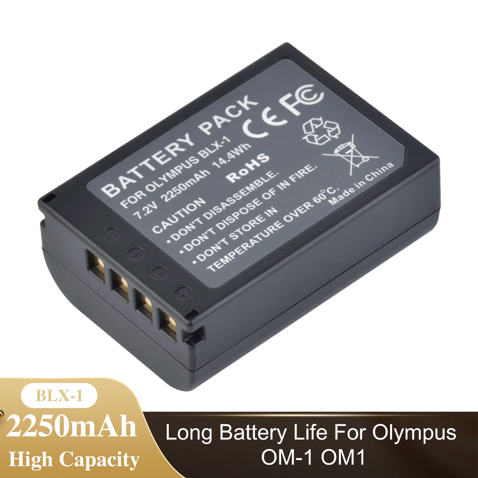 1Pcs 2250Mah Rechargeable Li-Ion Battery For Olympus Blx-1 Blx1 Camera Battery For Olympus Om-1 Om1