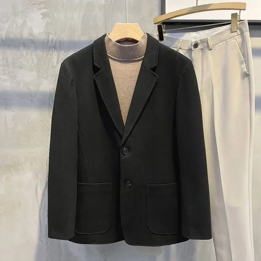 thumbnail image 1 of Chaqueta de un solo pecho para hombre, trajes y blazers de tweed chinos para hombre, abrigos, ropa de primavera, ropa original de alta calidad, nueva, 1 of 5
