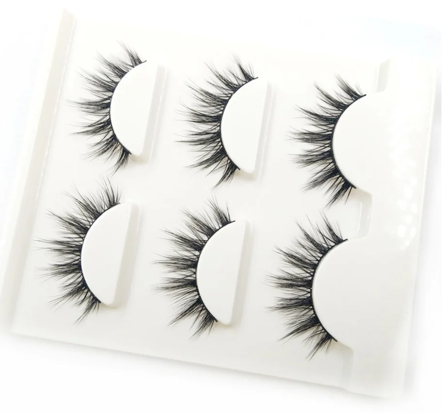 HBZGTLAD Falsche Wimpern, handgefertigt, natürliches Kreuz, falsche Wimpern, japanischer Baumwollfaden, Stiel, nacktes Make-up, realistische Make-up-Tools