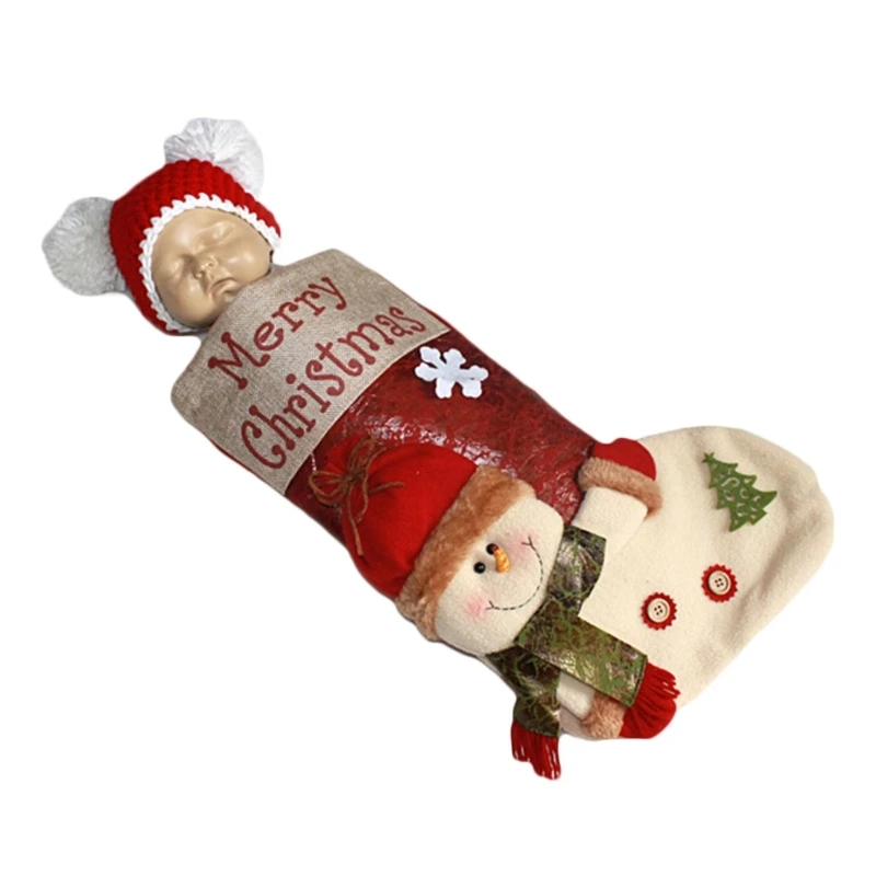 

Infant Hat Christmas Stocking Sleeping Bag Photo Props Newborn Shower Gift