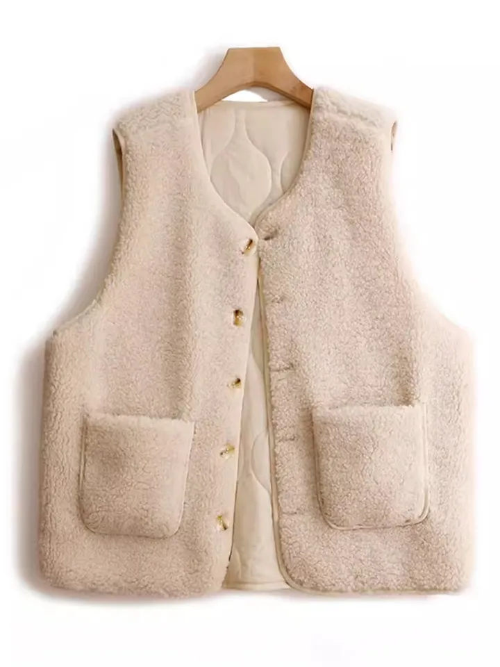 Chaleco Reversible de doble cara para mujer, chaqueta acolchada de