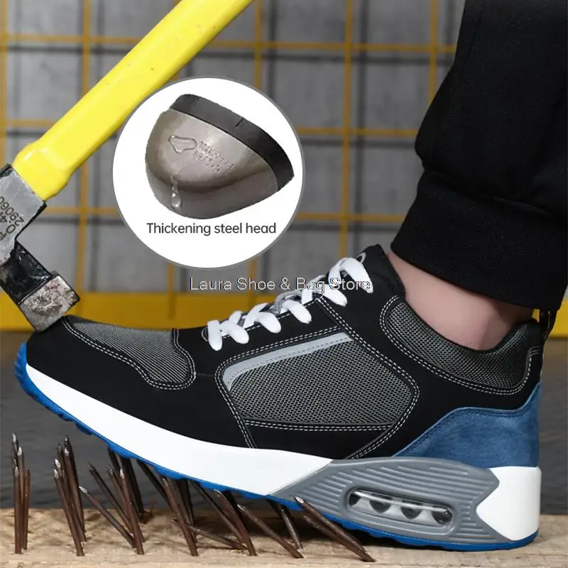 Safety Shoes Lightweight Safety Shoes for Men Women Anti-smash Puncture Proof Work Shoes Male Construction Security Boots