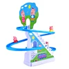 Light Music Ramp Racer Track Slide Toddler Kids Birthday Gift Cartoon Piggy Electric Climbing Stairs Toy 4