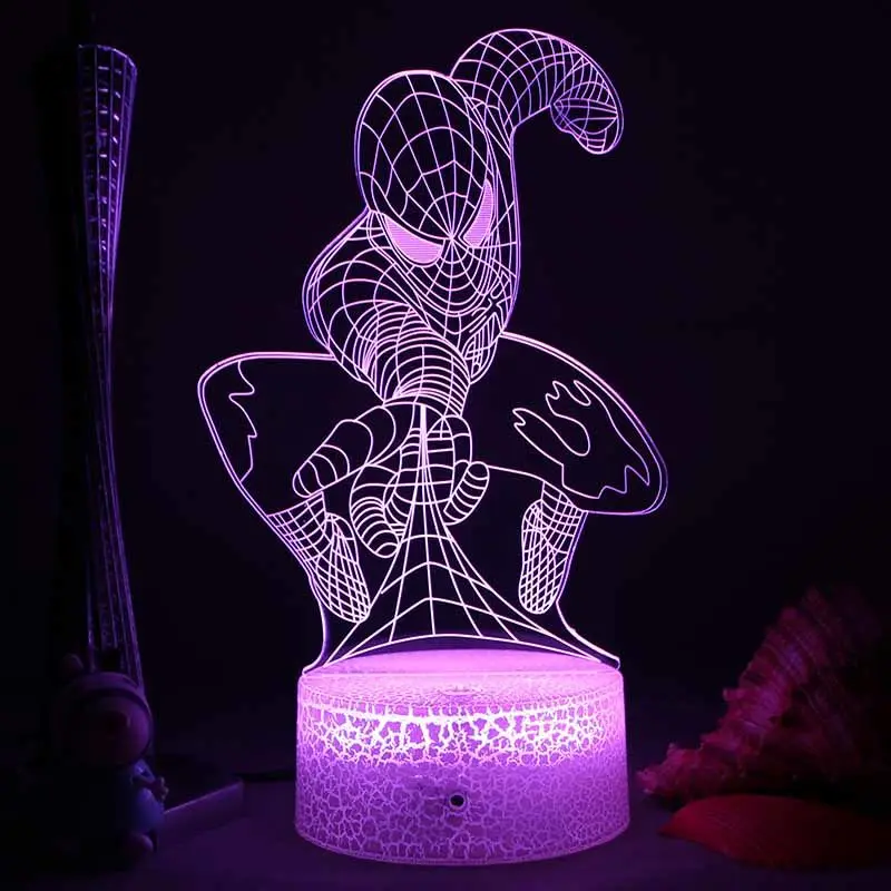 

Marvel Spider-Man 3D night light cartoon animation character bedside bedroom touch table lamp home decoration accessories gift