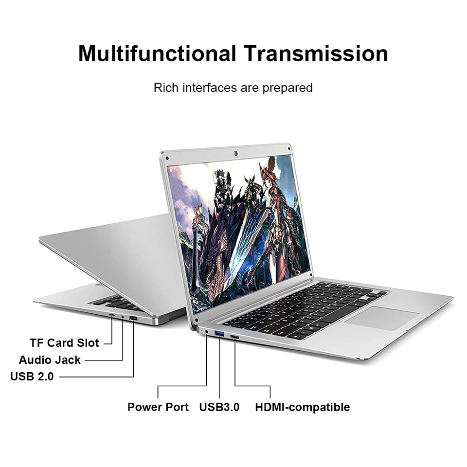 14 inch Laptop Intel N4020 Lightweight Ultra-Thin 4G+64G Windows 10 Office Ultrabook Portable PC Computer WiFi Small Notebook 4