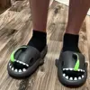 4cm Thick Sole Shark Slippers Women Couple's Indoor And Outdoor Lantern Fish Slides Man‘s Anti Skid Home Cool Shoes 2023 Summer 4