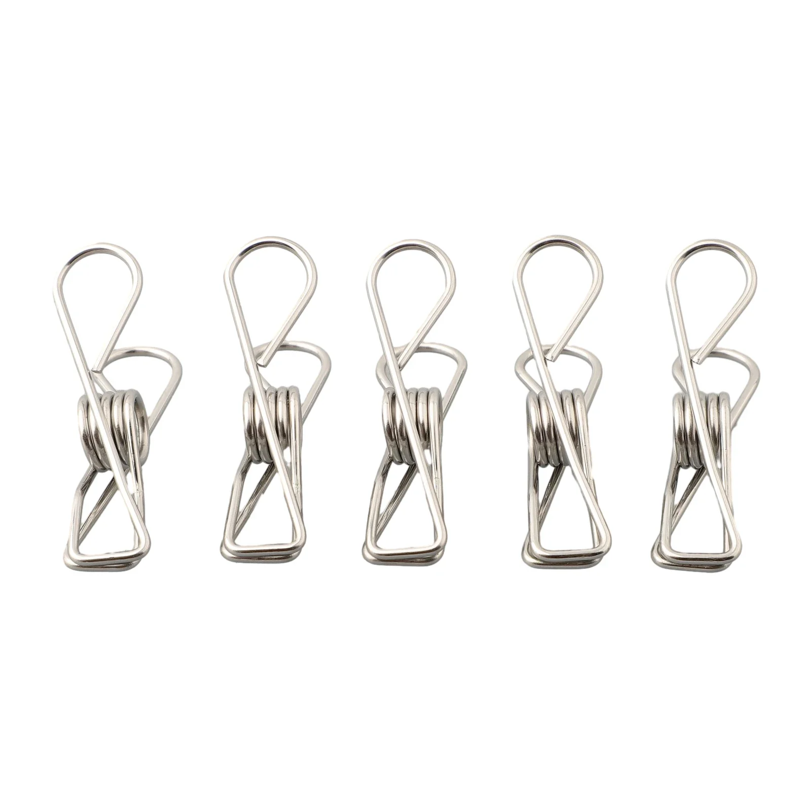 20pcs Stainless Steel Clips Clothes Photo Paper Peg Pin Hook Clothespin Home Decoration Set Household Storage Kitchen Organizer