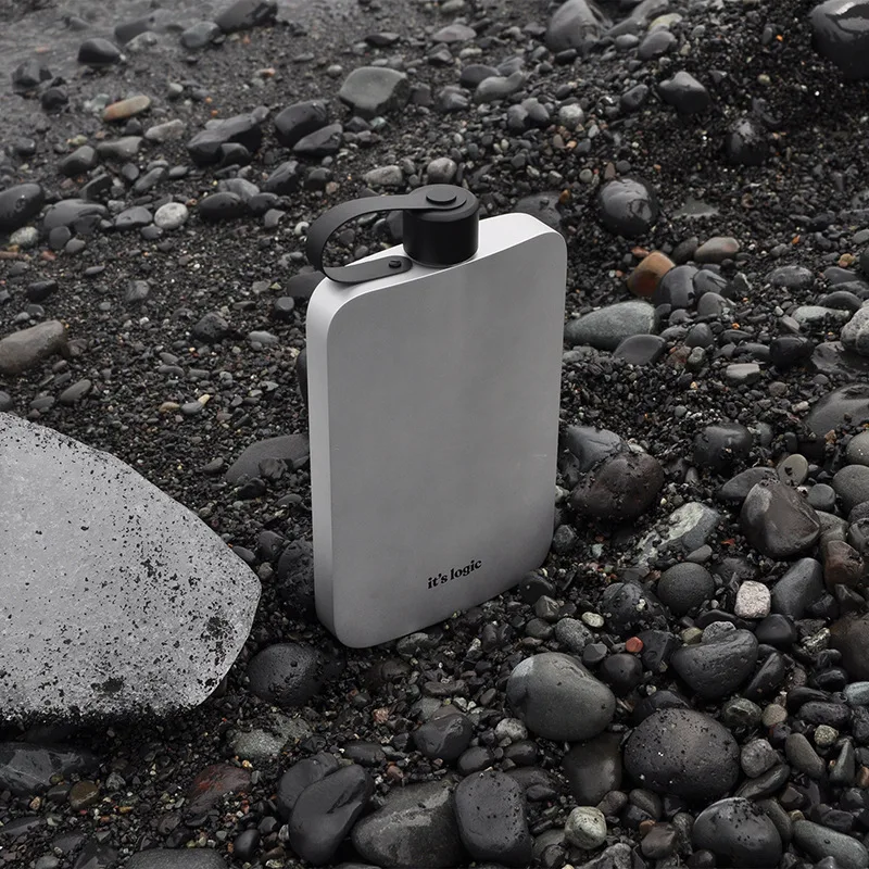 StainlesssteelretroflatwaterbottlePortablefitnessoutdoorsports