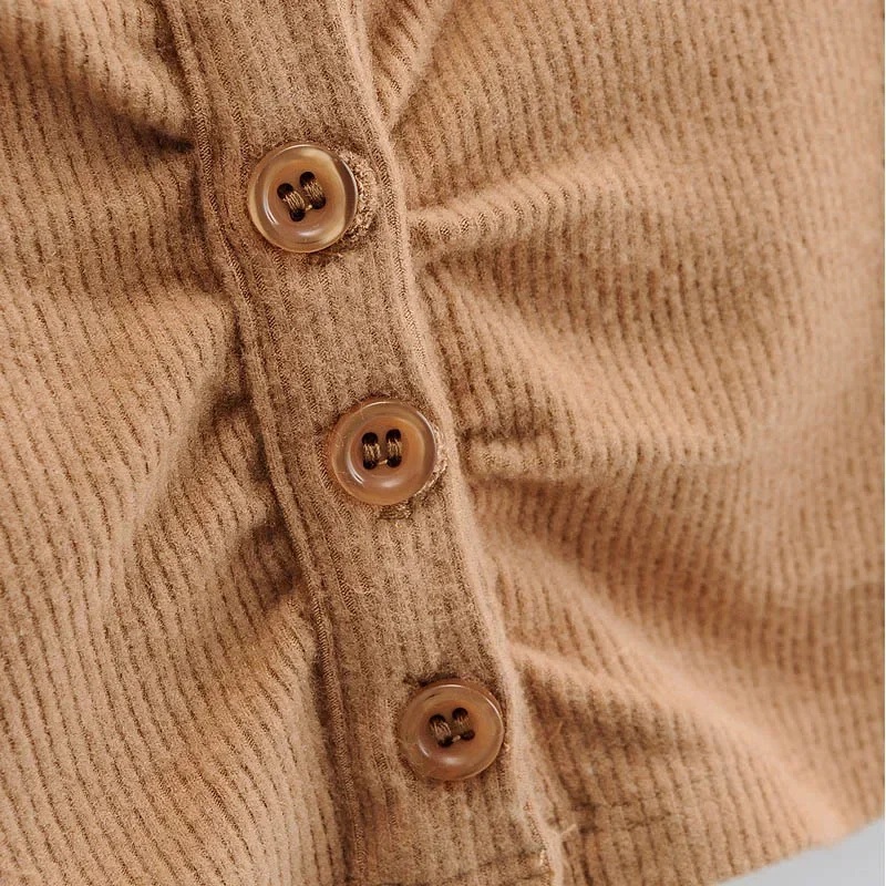 Slim V-neck Long Sleeve Bottomed Womens Tops And Blouses High Street Solid Color Open Navel Cardigan