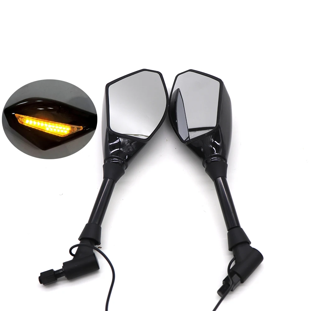 

With LED Light Universal Motorcycle Rear View Mirror 8 10MM Mirror For Zontes Honda CB1300 CB600 Hornet DIO CB650F Shadow VT1100