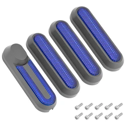 Reflective Wheel Cover Stickers for Electric Scooters - Night Safety Warning Protective Shells (Black Blue)
