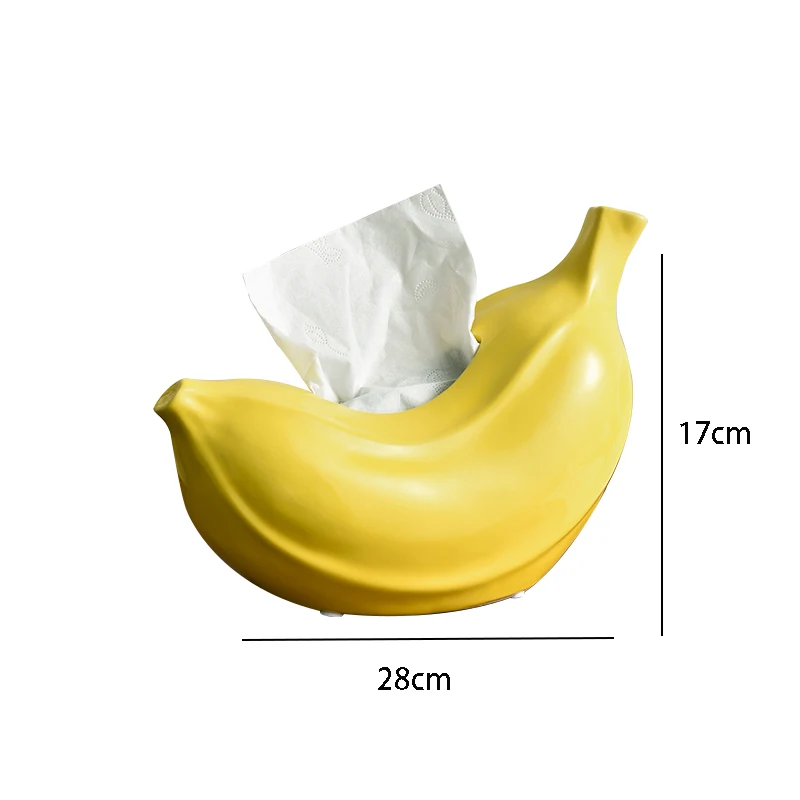 Creative Banana Tissue Box Storage Household Living Room Coffee Table Dining Table Bedroom Ceramic Decoration Paper Box 3