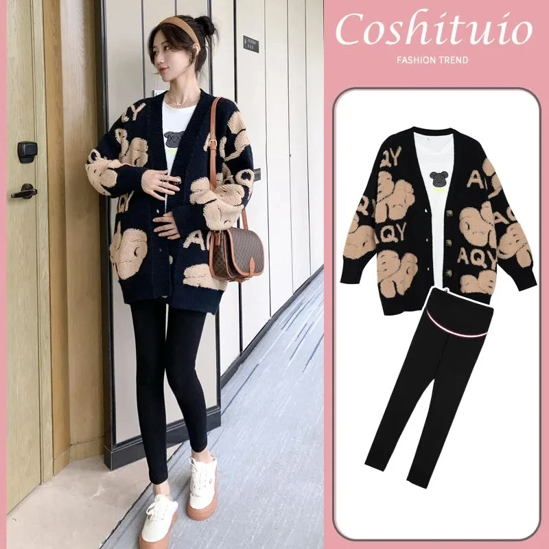 Pregnant Women Autumn/Winter Cardigan Sweater Fashion Spring New Pregnant Women'S Knitted Sweater Outerwear Fashion