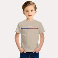 Enfants garçons vêtements Simple Paris lettre imprimer à manches courtes t-shirt enfants garçons 2 à 9 ans décontracté confortable t-shirts enfants haut 2
