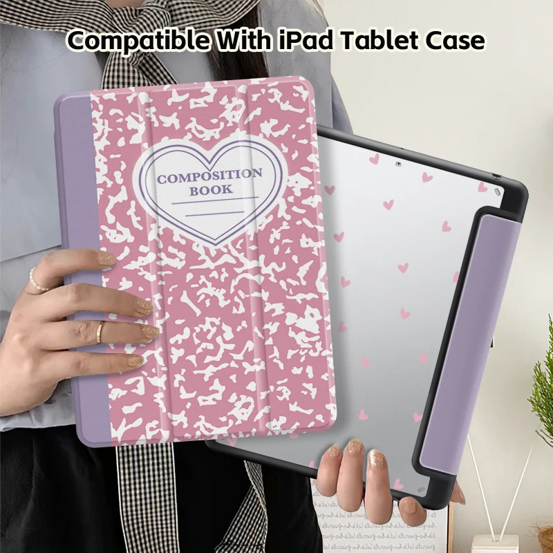 Versatile iPad Case with Sleep/Wake Feature and Pen Slot - Double-Sided Printing Design