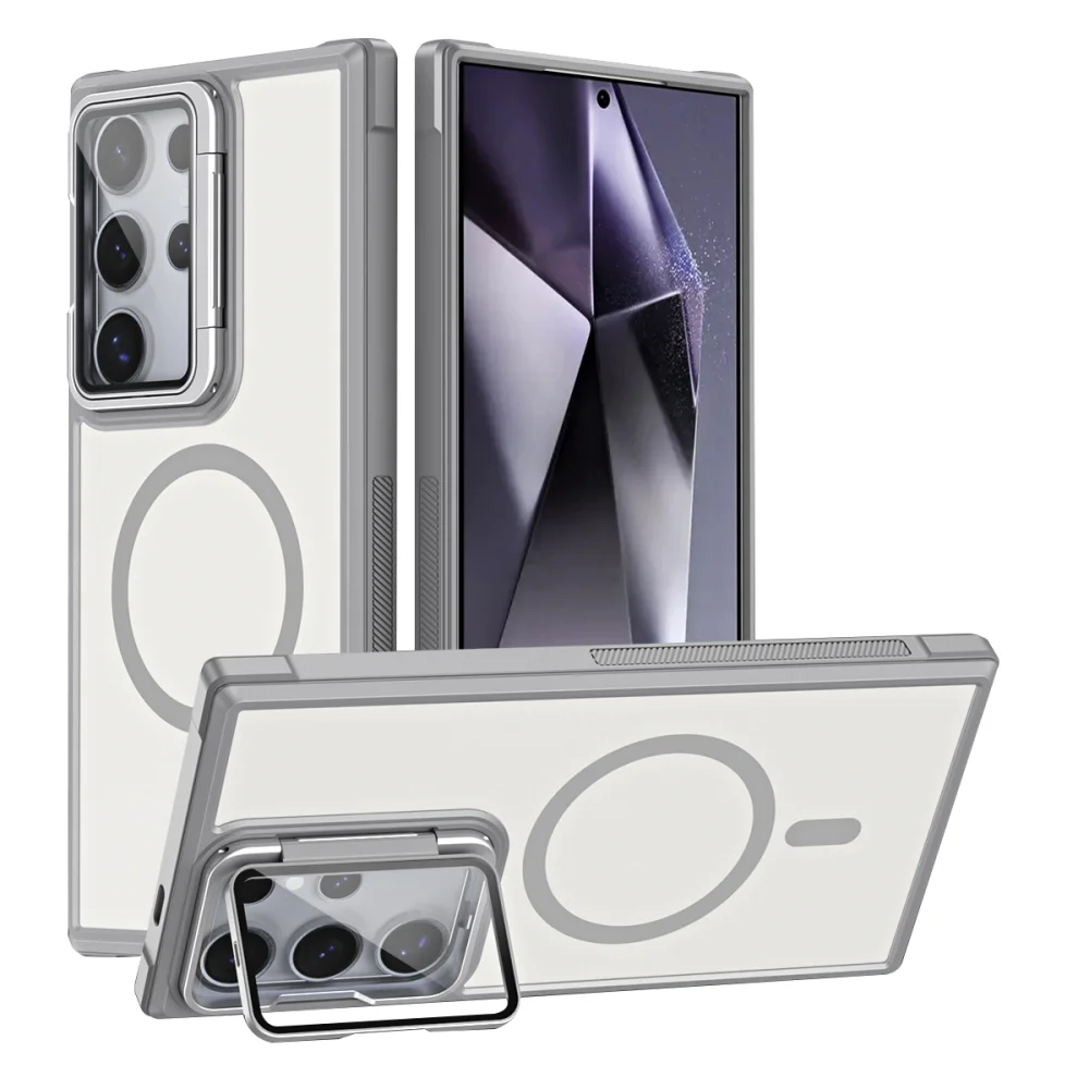 Luxury Magnetic Shockproof Case with Concealed Bracket and Acrylic Lens Protection Cover