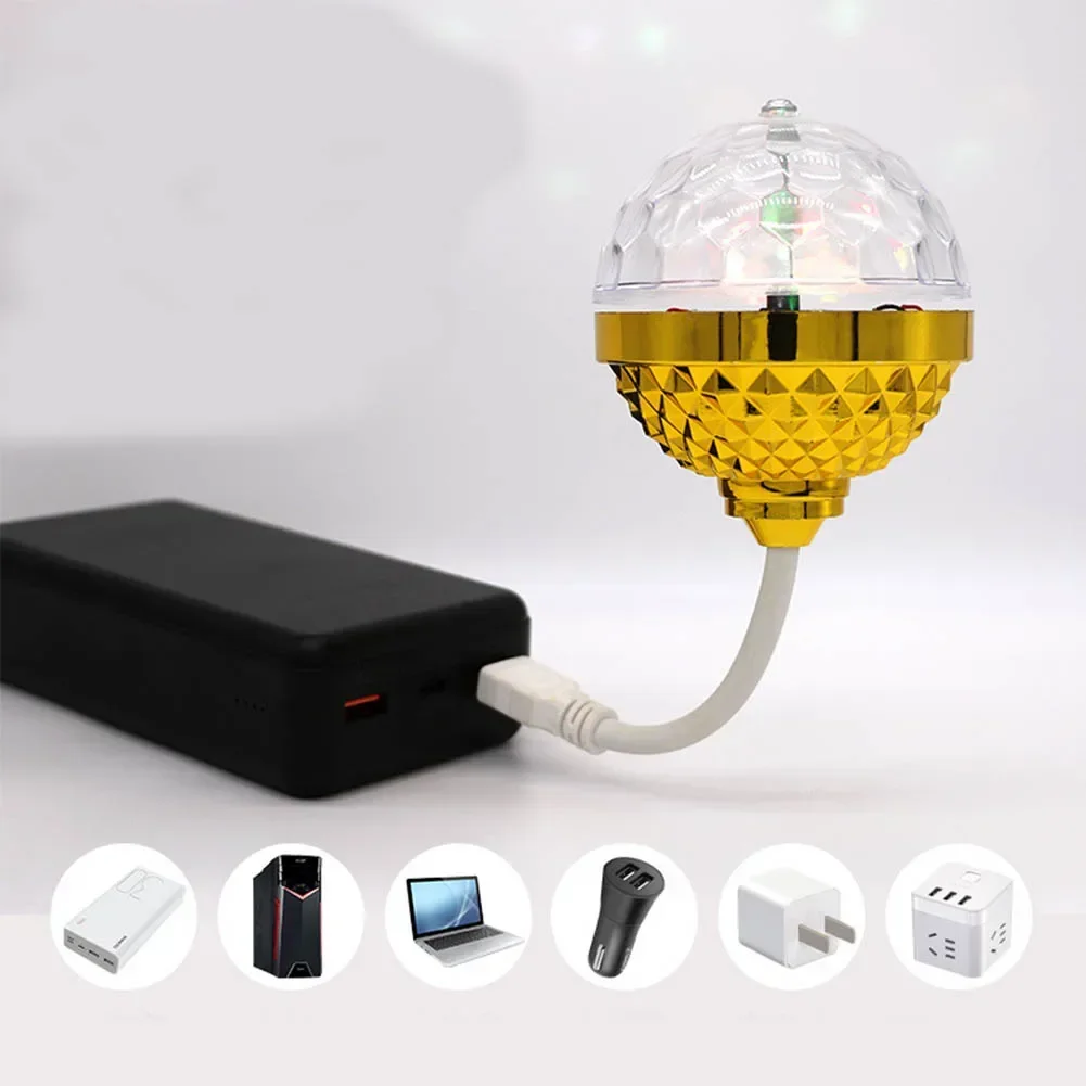 

Colorful USB E27 Auto Rotating Stage Lighting Effect Light Bulb Home Party KTV Dance Party Atmosphere Lamp Disco DJ Ball Light