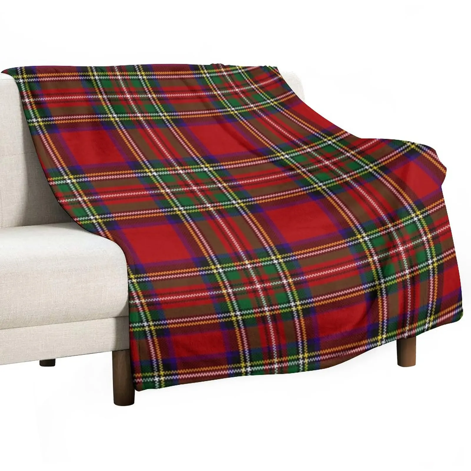 

Red Tartan, Stewart Clan Throw Blanket Flannel Fabric wednesday Winter bed blankets Designer Blankets