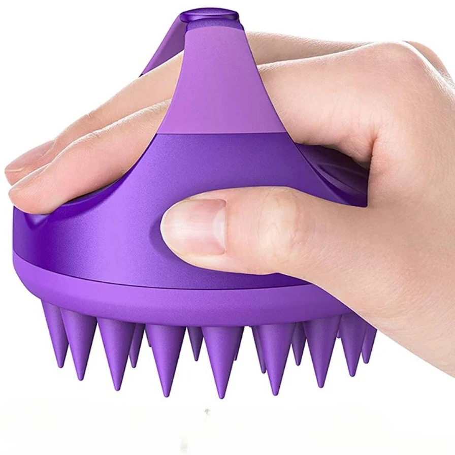 Spazzola Massaggiante per Cuoio Capelluto, Spazzola per Lavaggio Capelli, Pettine Massaggiante per Rimozione Forfora, Spazzola per Shampoo in Silicone Morbido - immagine 2